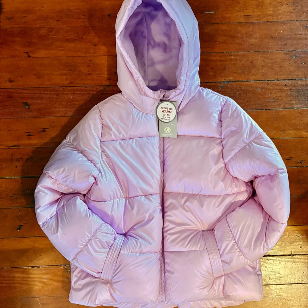 Lavender Puffer Jacket with Hood